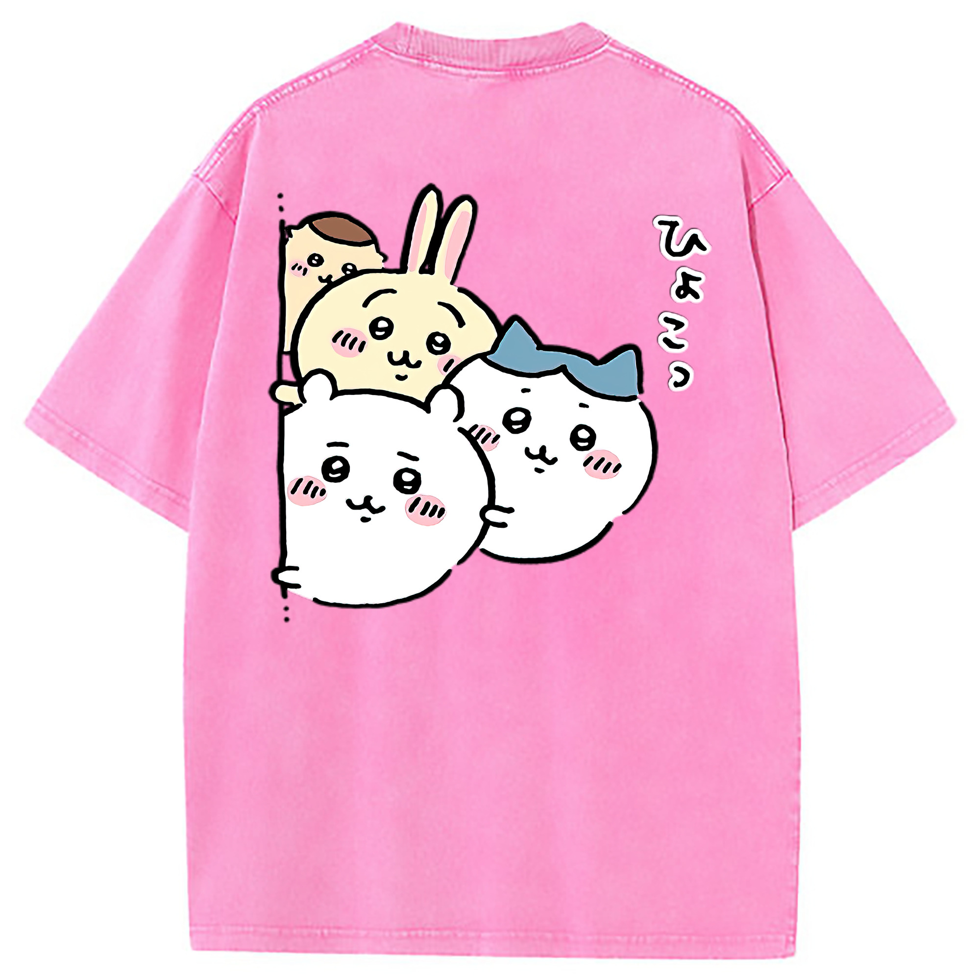 （画像用） ちいかわ ちいかわ Chii-kawa chiikawa 綿100% ヴィンテージ風 半袖Tシャツ（背面プリント）